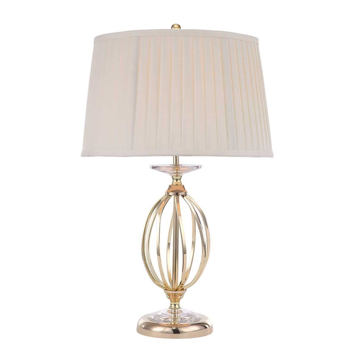 Elstead Lighting / Table Lamps / Aegean 1 Polished Brass with Ivory Shade
