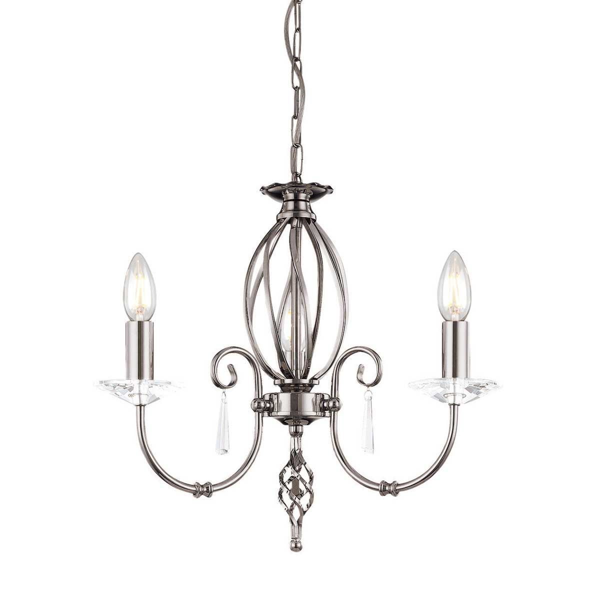 Elstead Lighting / Chandeliers / Aegean 3 Polished Nickel