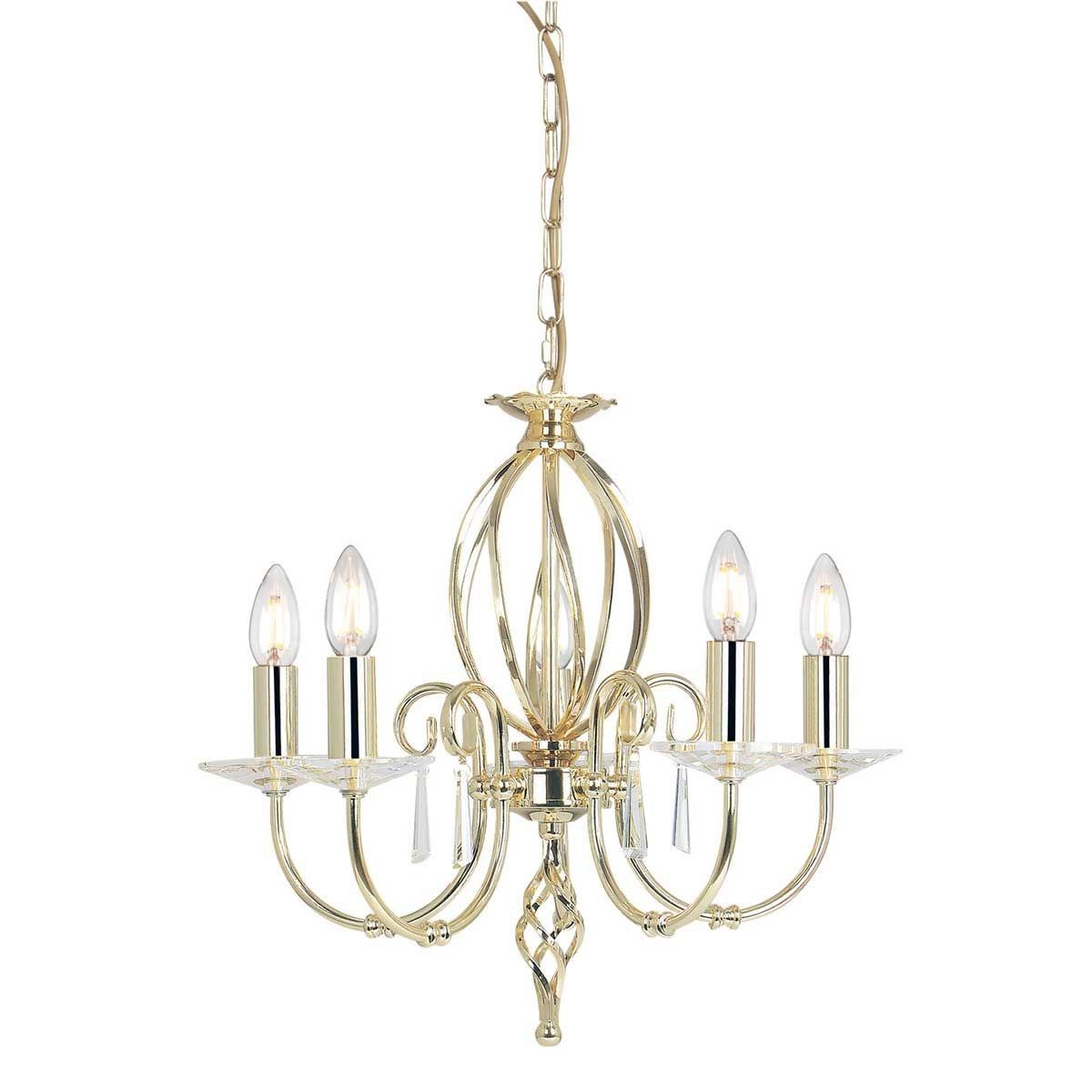 Elstead Lighting / / Aegean 5 Light Chandelier - Polished Brass