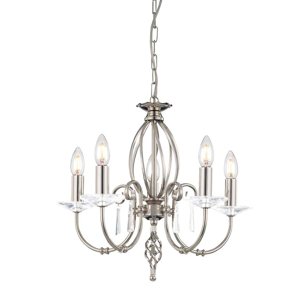 Elstead Lighting / Chandeliers / Aegean 5 Polished Nickel