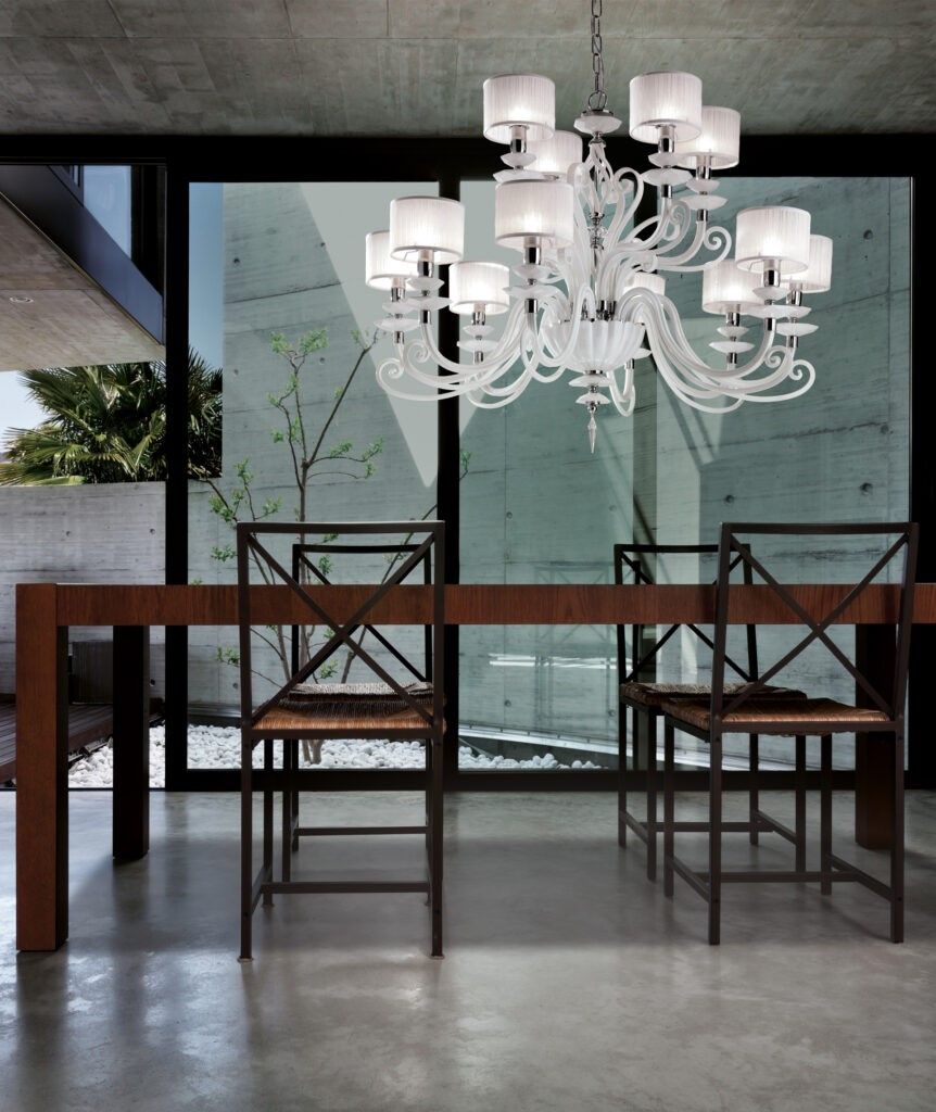Euroluce Lampadari / Chandeliers / Alicante White L8+4 Shade