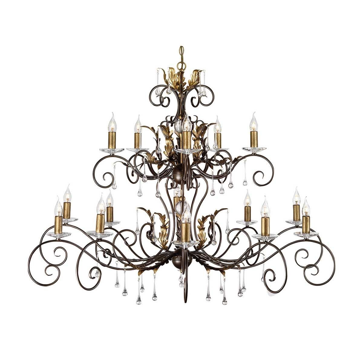 Elstead Lighting / Chandeliers / Amarilli 15 Bronze with Gold Patina