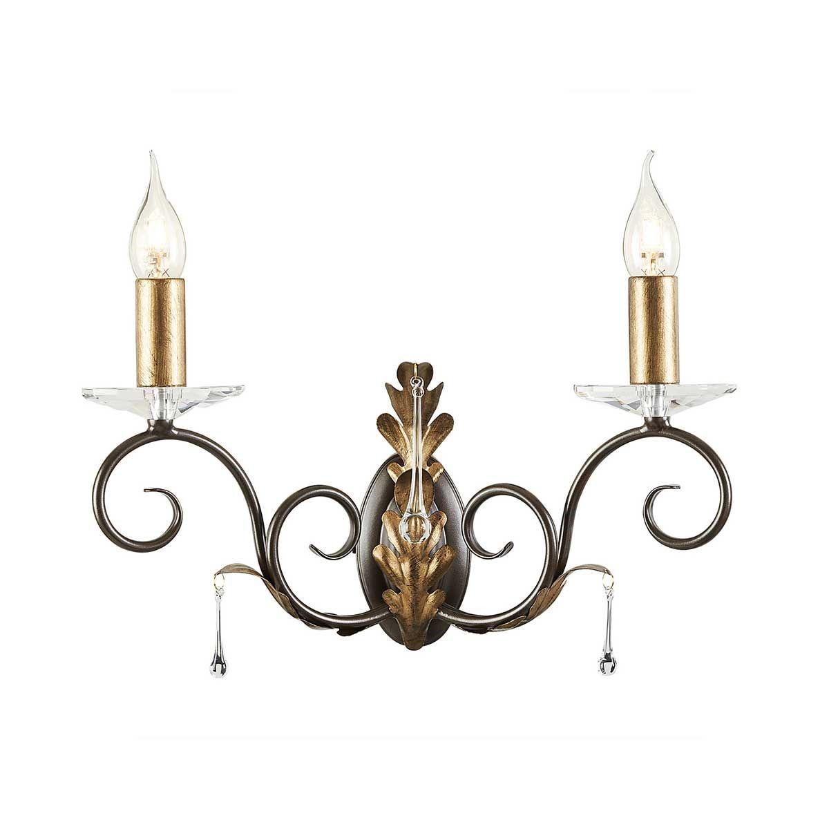 Elstead Lighting / Wall Lights / Amarilli 2 Light Wall Light - Bronze with Gold Patina