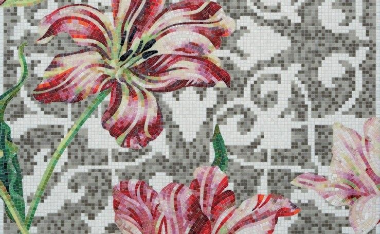 Bisazza / Mosaico - Decorations / Tulips Grey (Flora)