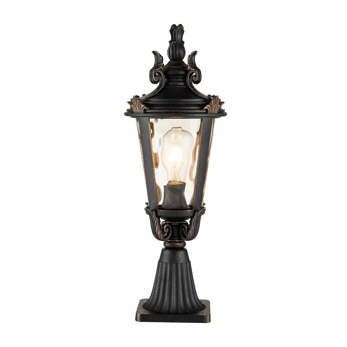 Elstead Lighting / Decorative Outdoor Lighting / Baltimore 1 Light Medium Pedestal Lantern - Weathered Bronze