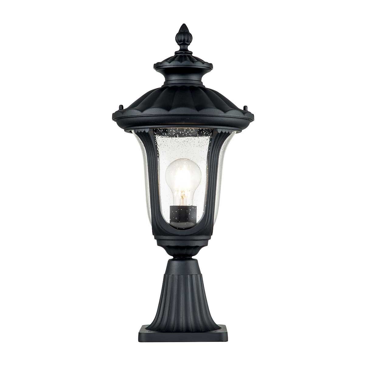 Elstead Lighting / Decorative Outdoor Lighting / Chicago 1 Light Small Pedestal Lantern - Textured Black