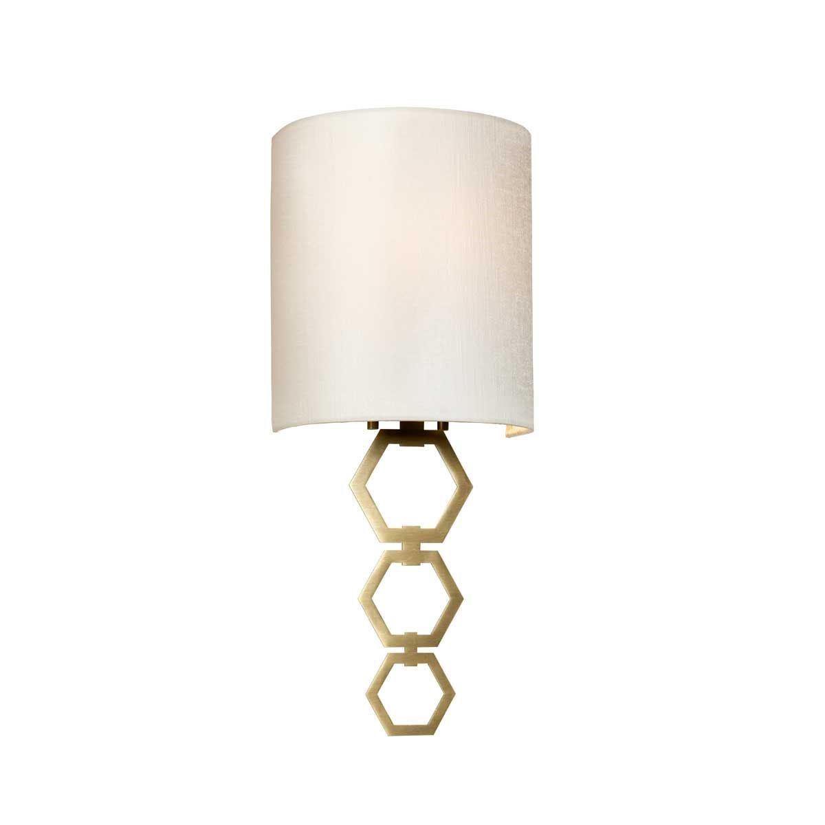 Elstead Lighting / Wall Lights / Clark Small Aged Brass with Ivory Faux Silk Shade