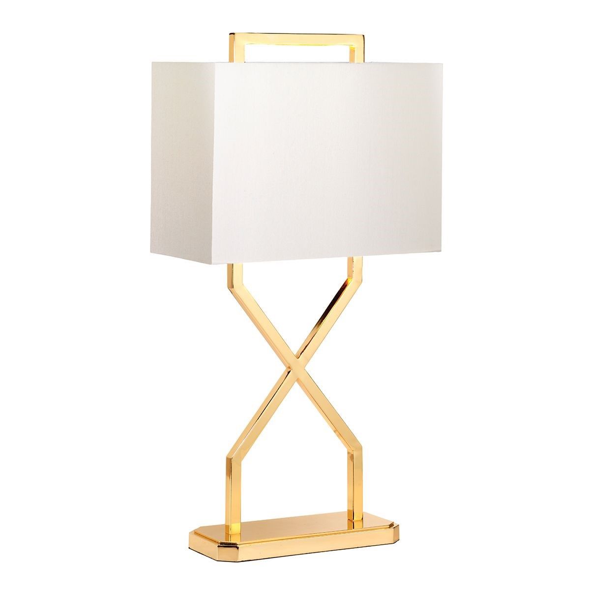 Elstead Lighting / Portable & Desk Lamps / Cross Table Lamp - Polished Gold with Ivory Shade