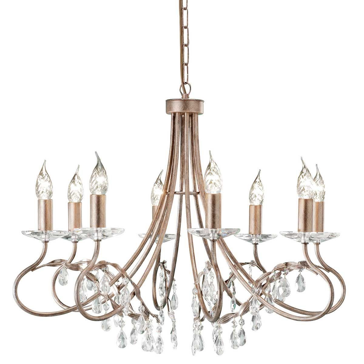 Elstead Lighting / Chandeliers / Christina 8 Silver & Gold Patina