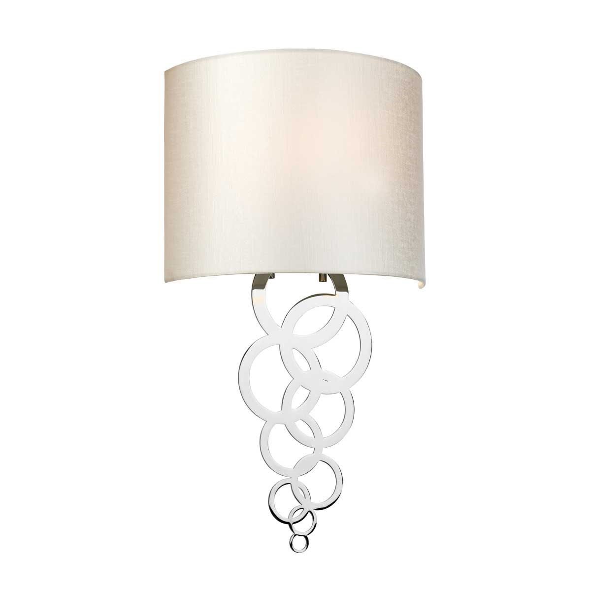 Elstead Lighting / Wall Lights / Curtis Medium Polished Chrome with Ivory Faux Silk Shade