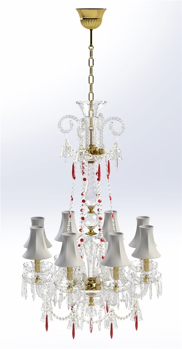 Italian Luxury Lighting / Chandeliers / Elegance Crystal 8 Lights with Lampshades D1202 008