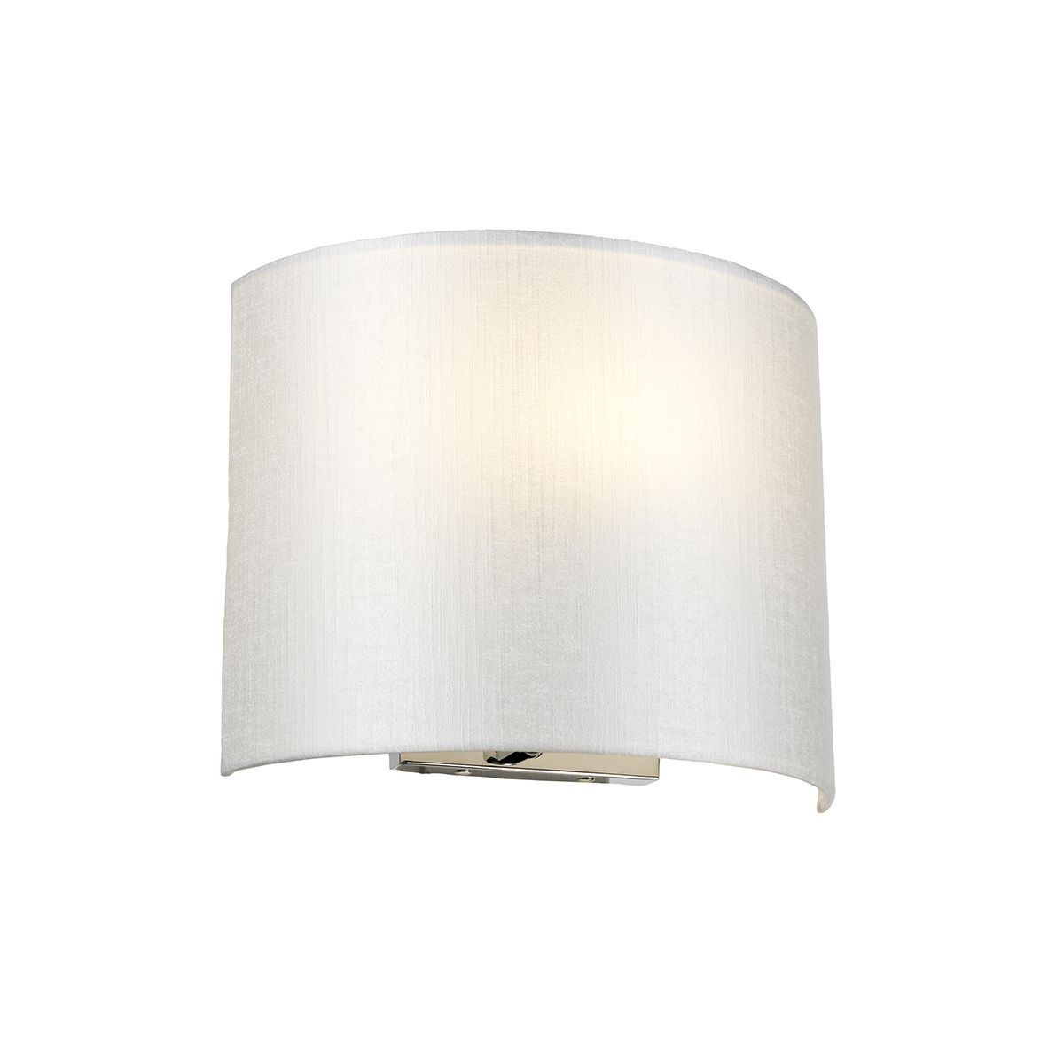 Elstead Lighting / Wall Lights / Cooper Medium Curved with Polished Chrome Back Plate & Ivory Shade