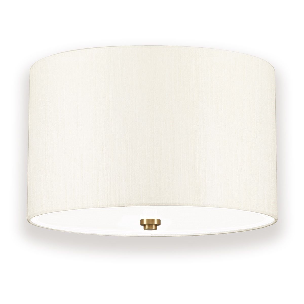 Elstead Lighting / / Fletcher 14"" Flush - Aged Brass with Ivory Shade