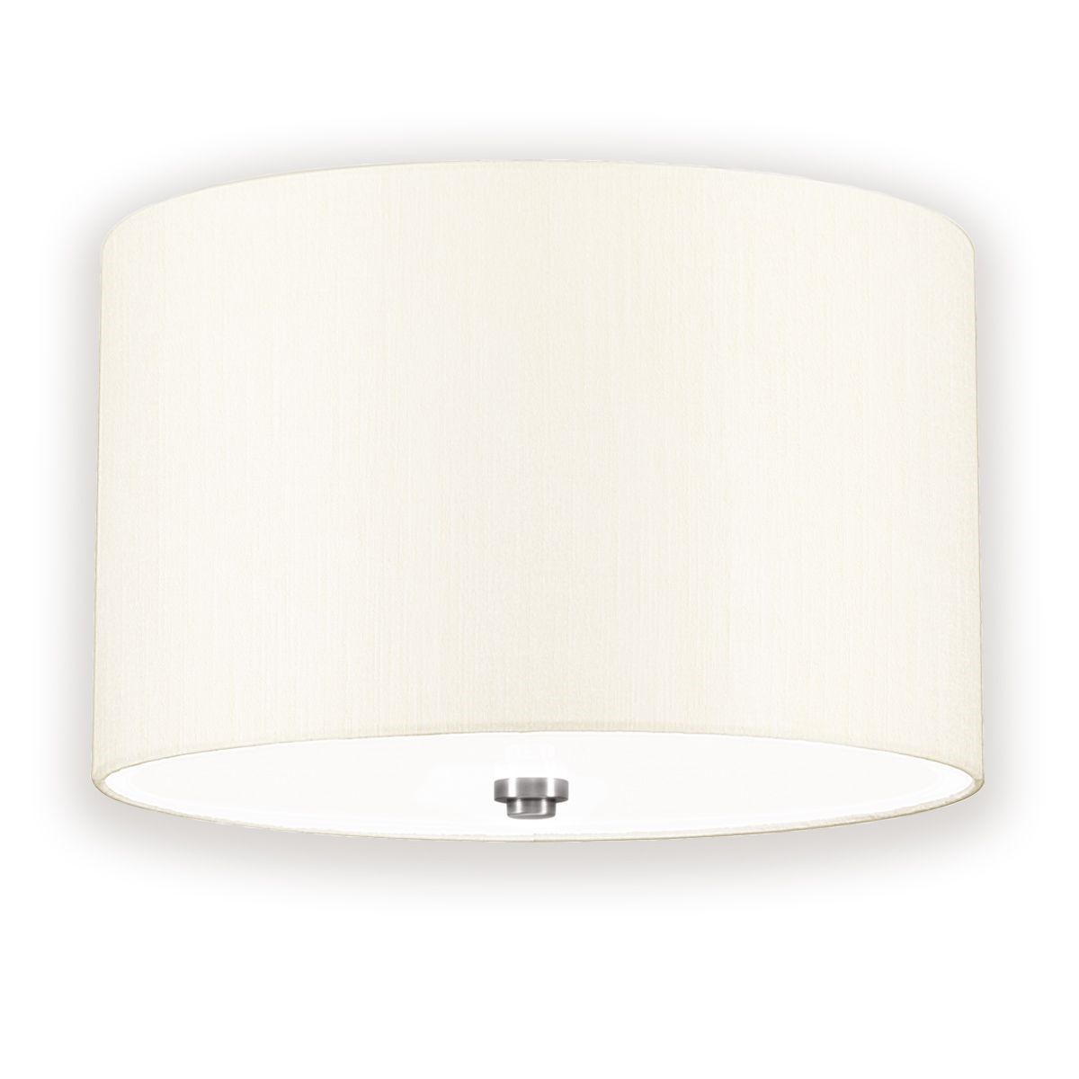 Elstead Lighting / / Fletcher 14"" Flush - Polished Chrome with Ivory Shade