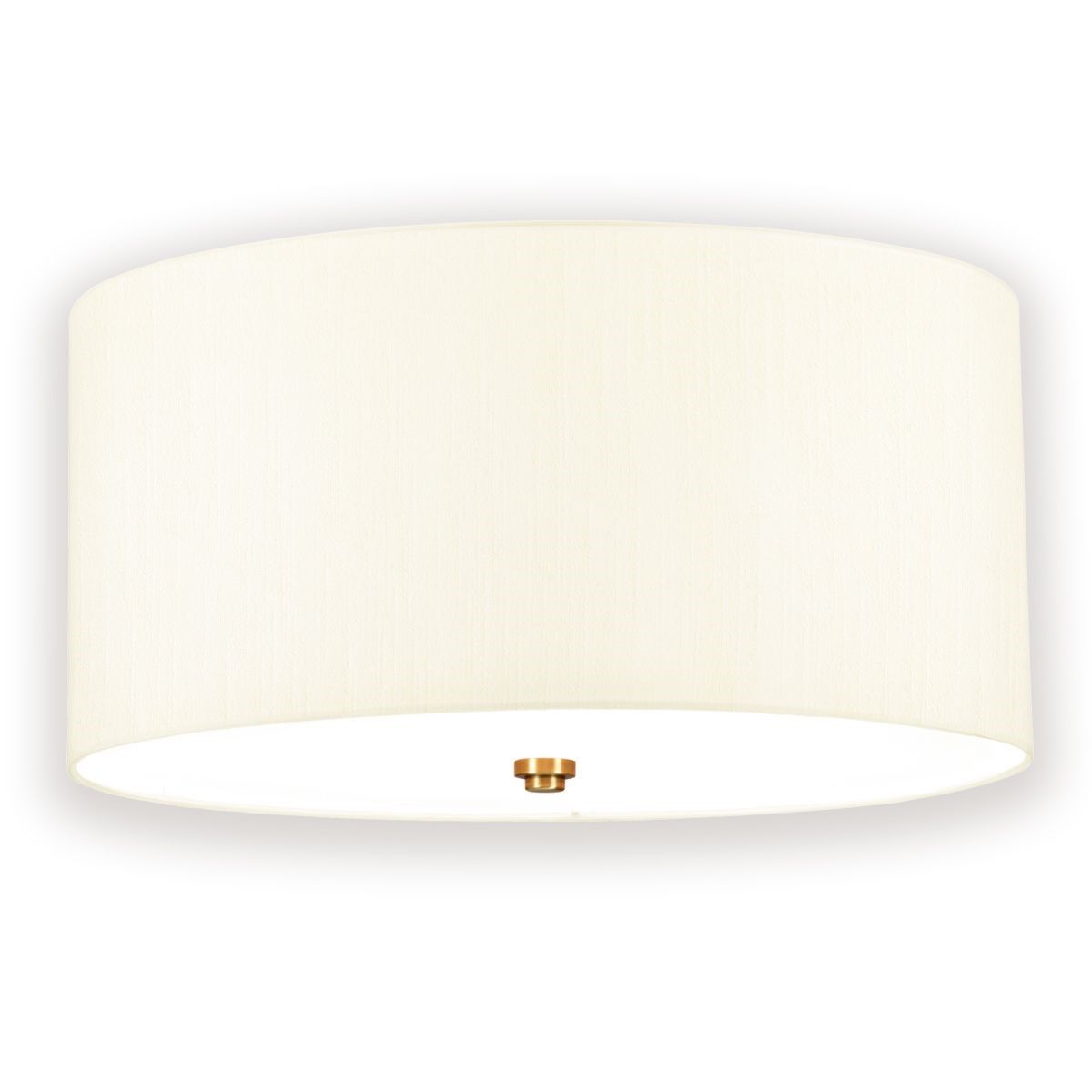 Elstead Lighting / / Fletcher 18"" Flush - Aged Brass with Ivory Shade