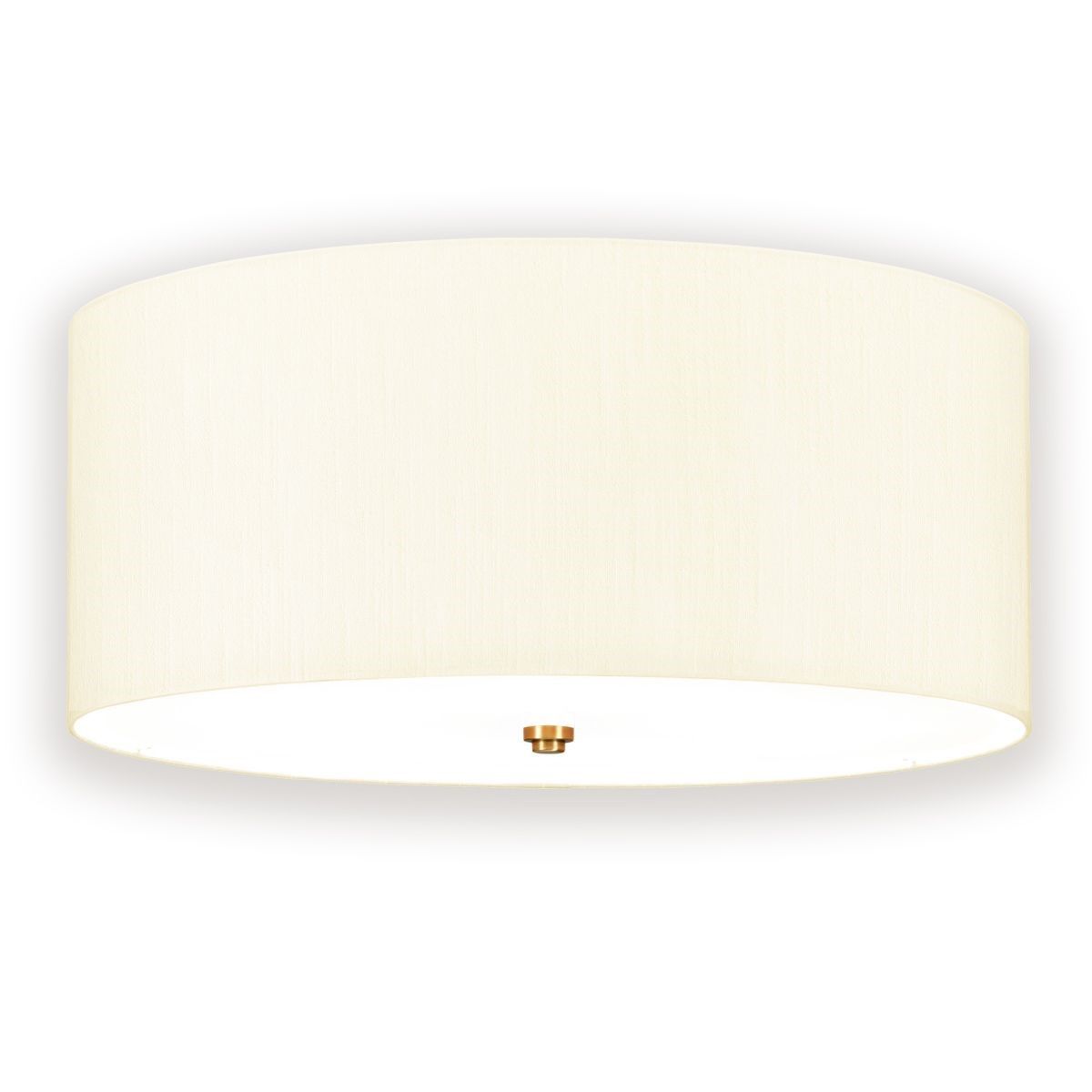 Elstead Lighting / / Fletcher 22"" Flush - Aged Brass with Ivory Shade