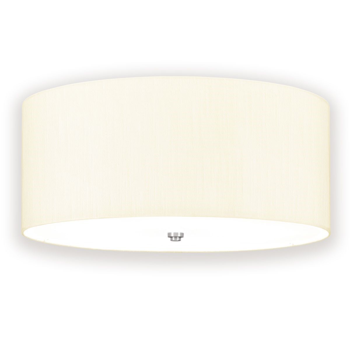 Elstead Lighting / / Fletcher 22"" Flush - Polished Chrome with Ivory Shade