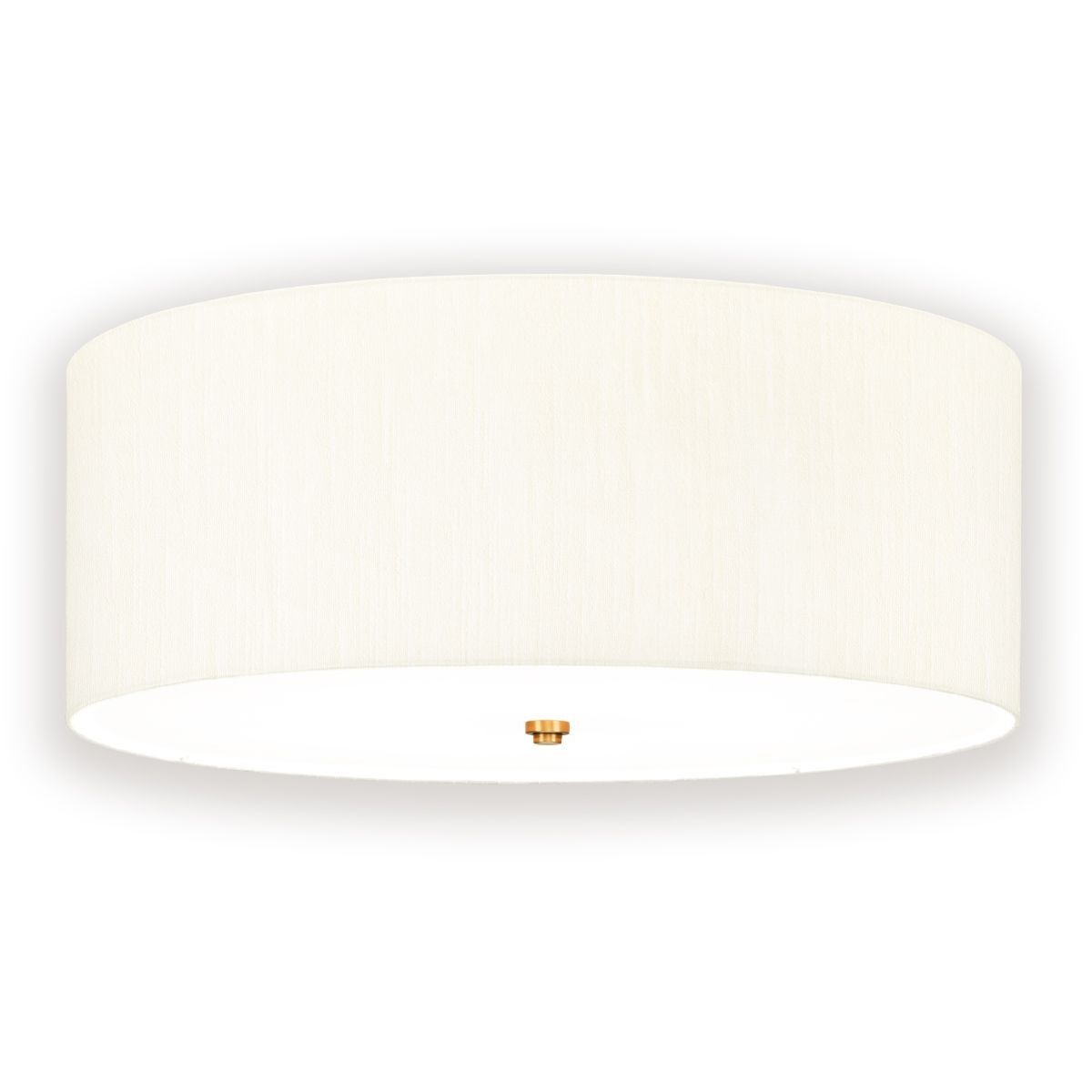 Elstead Lighting / / Fletcher 26"" Flush - Aged Brass with Ivory Shade