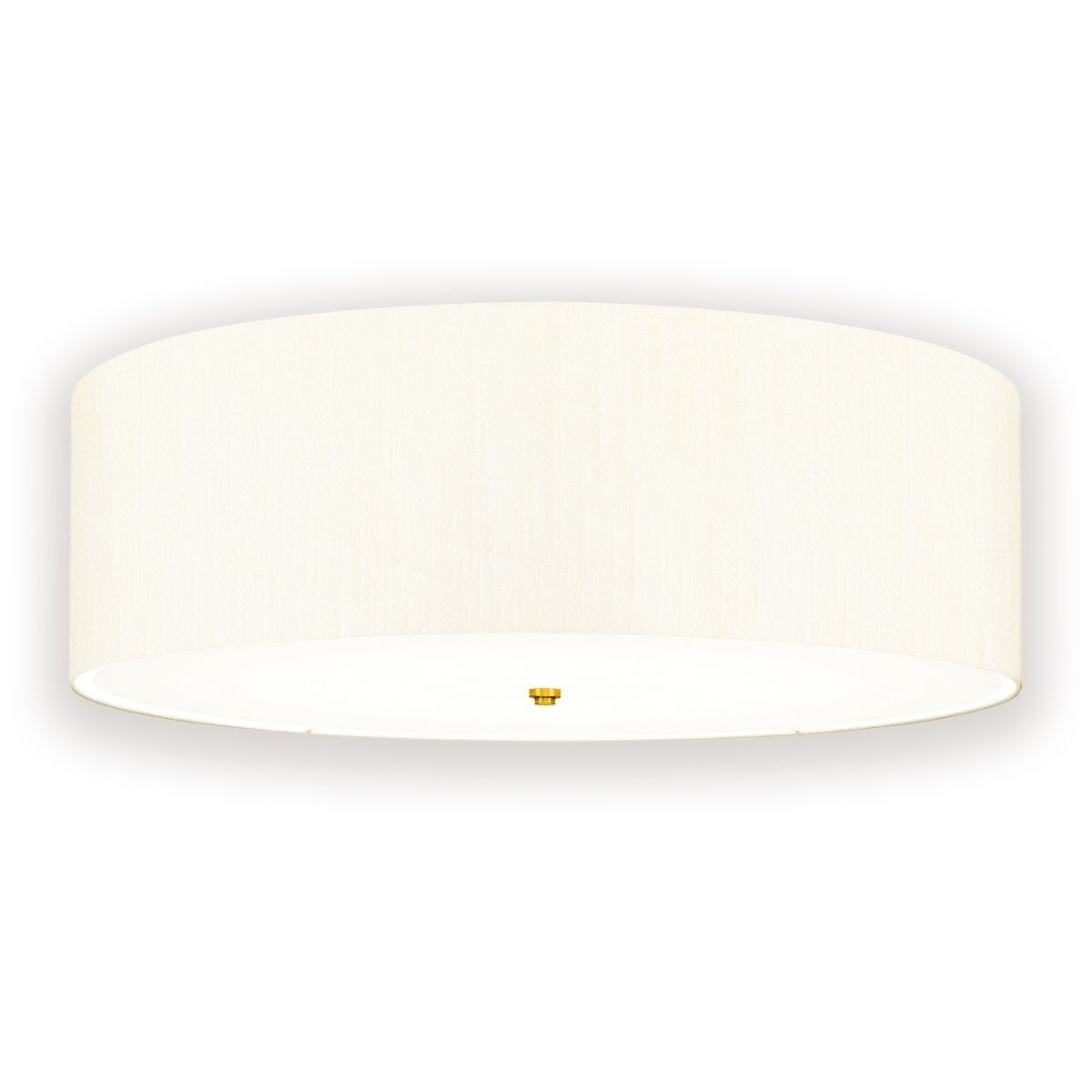 Elstead Lighting / / Fletcher 34"" Flush - Aged Brass with Ivory Shade
