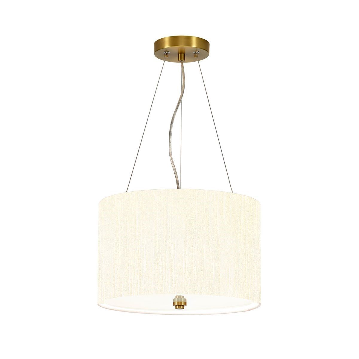 Elstead Lighting / / Pearce 14"" Pendant with Aged Brass Ceiling Pan - Aged Brass with Ivory Shade