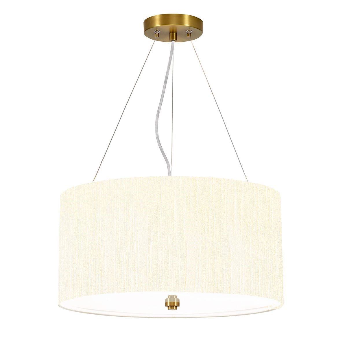 Elstead Lighting / / Pearce 18"" Pendant with Aged Brass Ceiling Pan - Aged Brass with Ivory Shade
