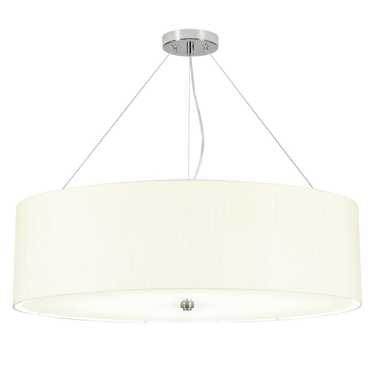 Elstead Lighting / / Pearce 30"" Pendant with Polished Chrome Ceiling Pan - Polished Chrome with Ivory Shade
