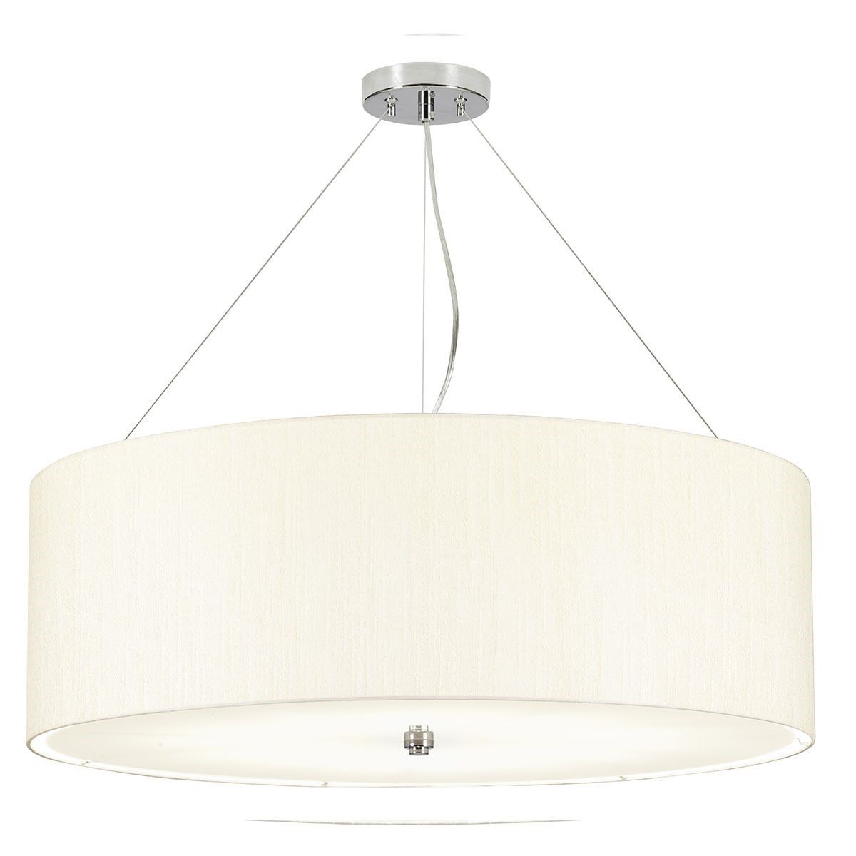 Elstead Lighting / / Pearce 34"" Pendant with Polished Chrome Ceiling Pan - Polished Chrome with Ivory Shade