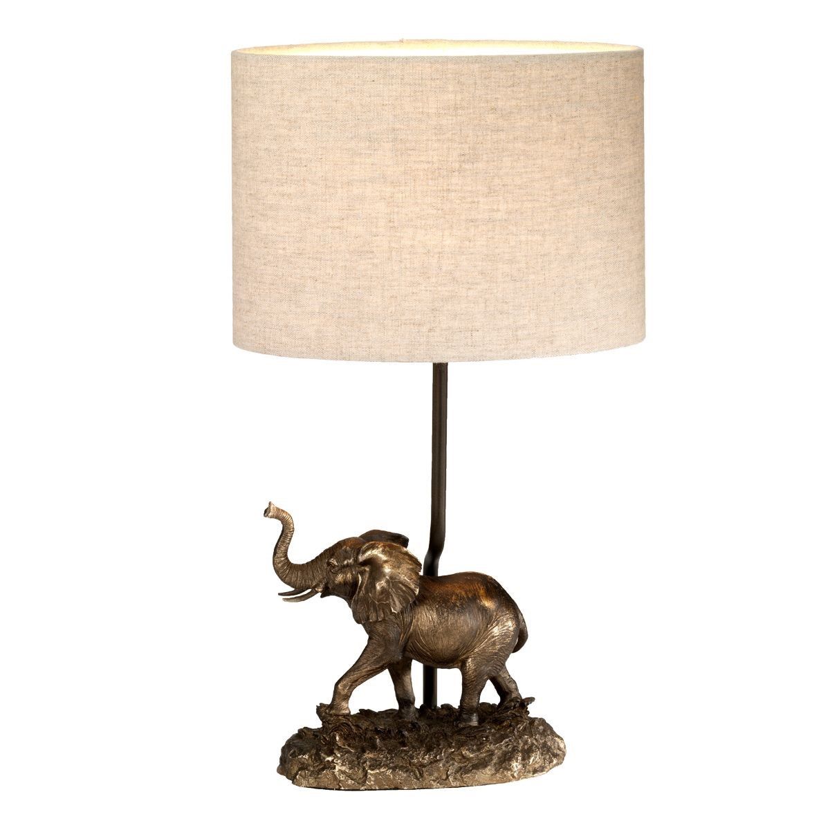 Elstead Lighting / Table Lamps / Sabi 1 Bronze Patina with Natural Shade
