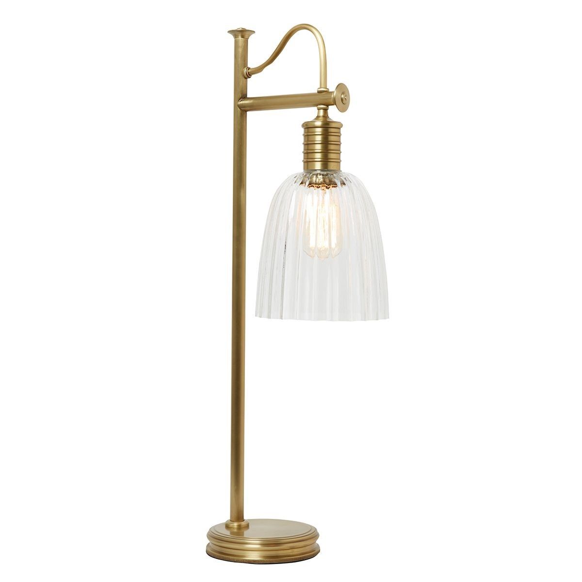Elstead Lighting / Portable & Desk Lamps / Douille 1 Light Table Lamp - Aged Brass with Clear Shade