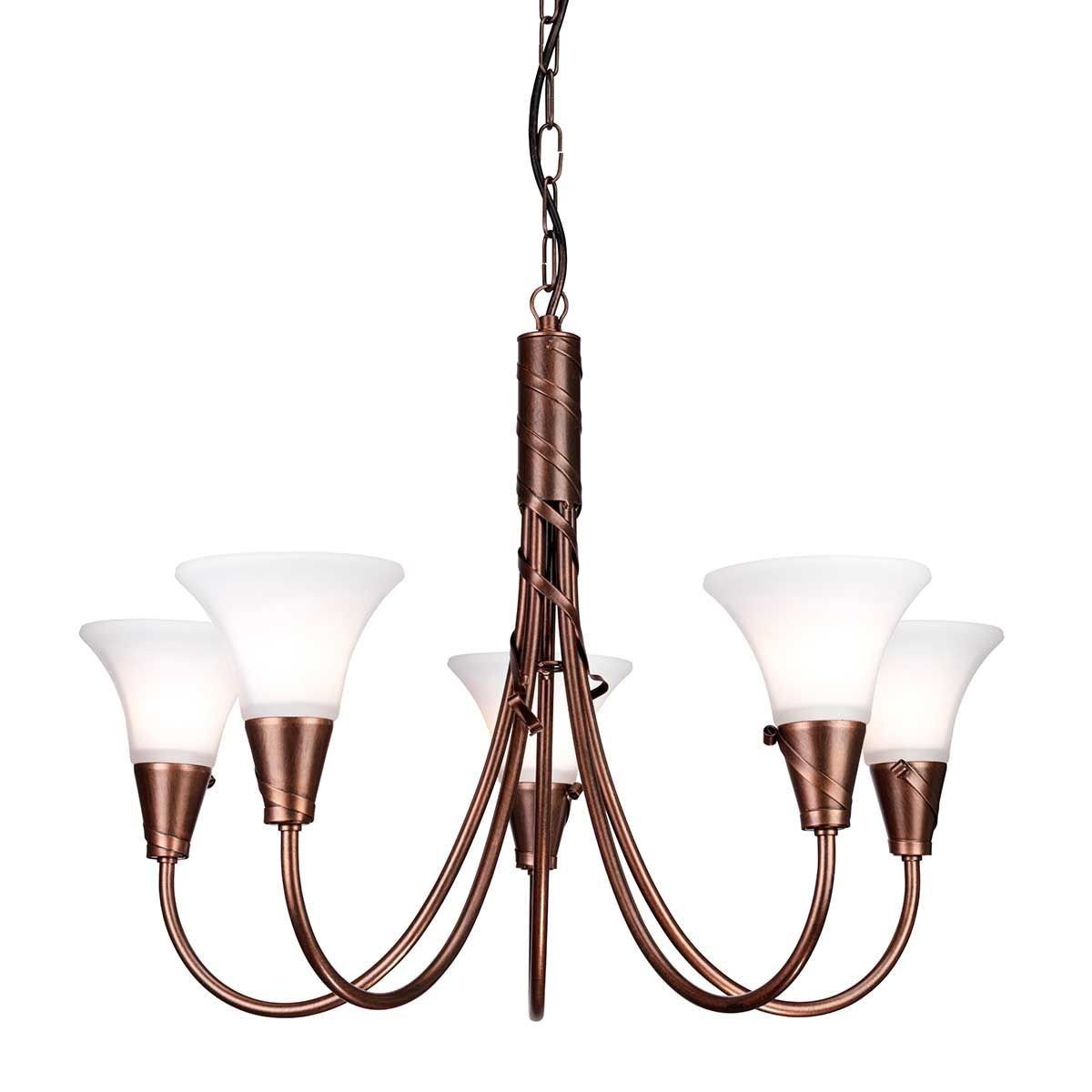 Elstead Lighting / Chandeliers / Emily 5 Copper Patina