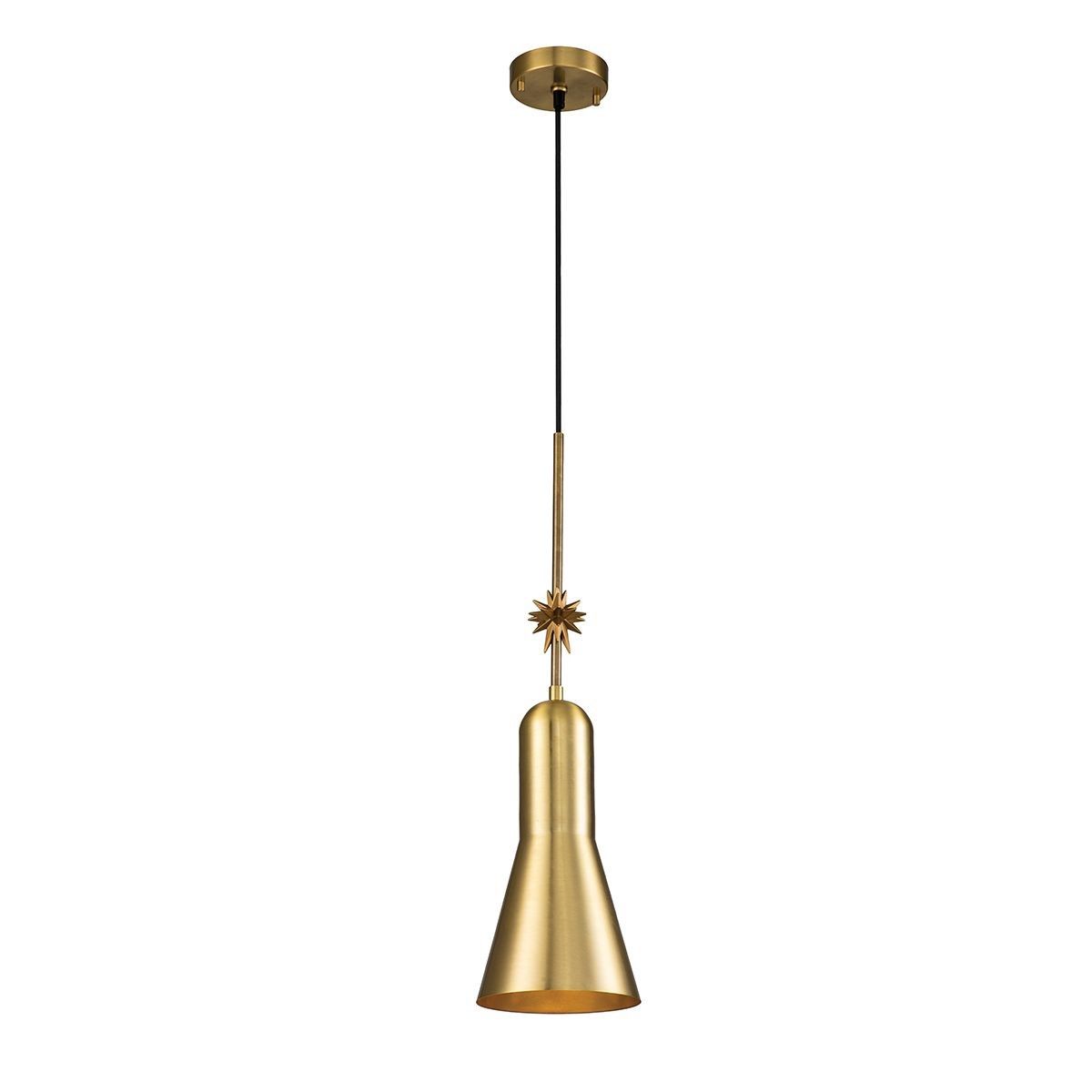Elstead Lighting / Pendant Lights / Etoile 1lt Medium Aged Brass and Gold Leaf