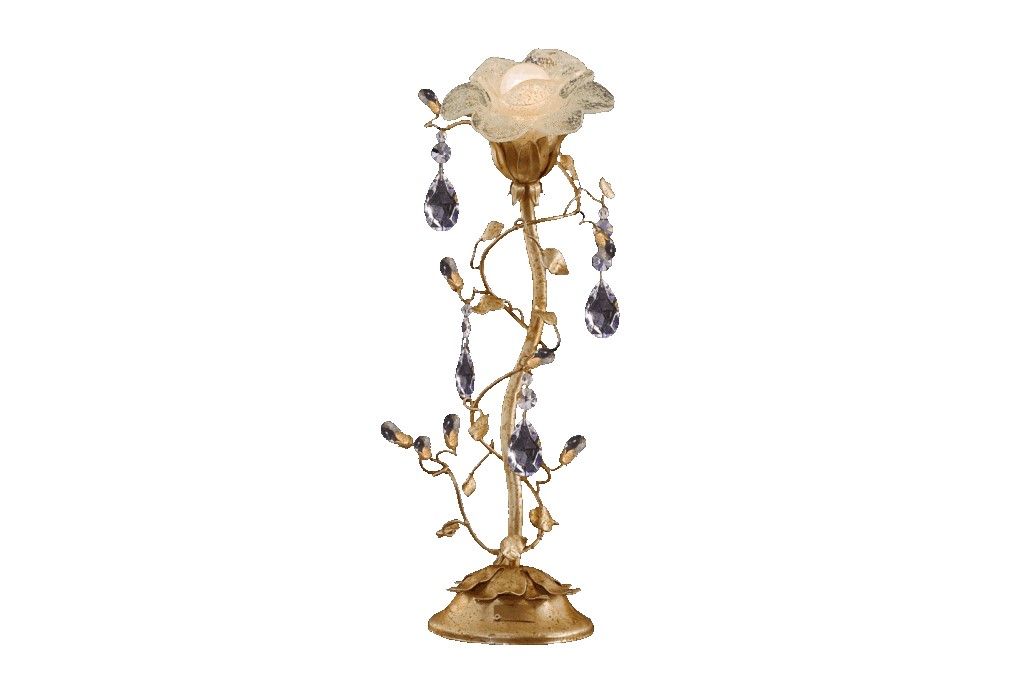 Mechini / Table Lamps / Wrought Iron with Clear Bohemian Crystal F276/1