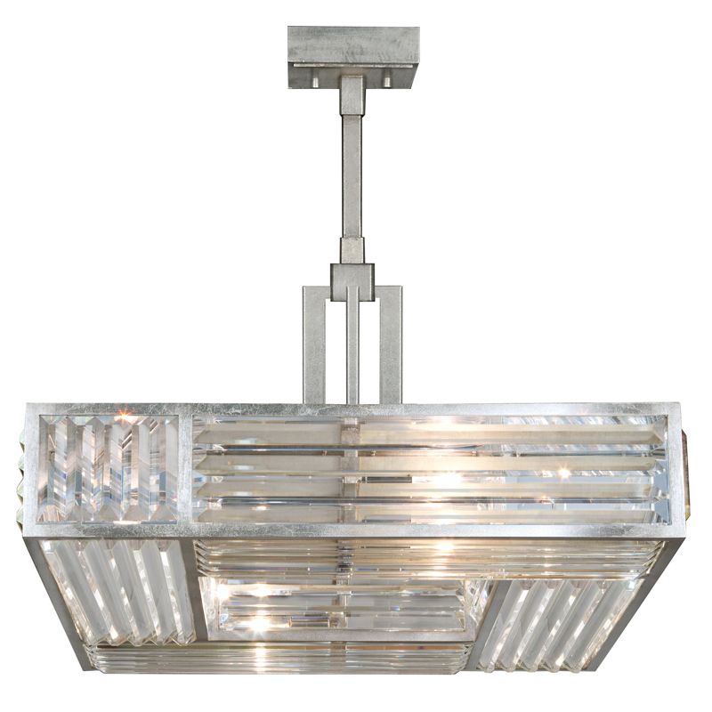 Fine Art Handcrafted Lighting / Square Pendant / Crystal Enchantment 25″ 813040