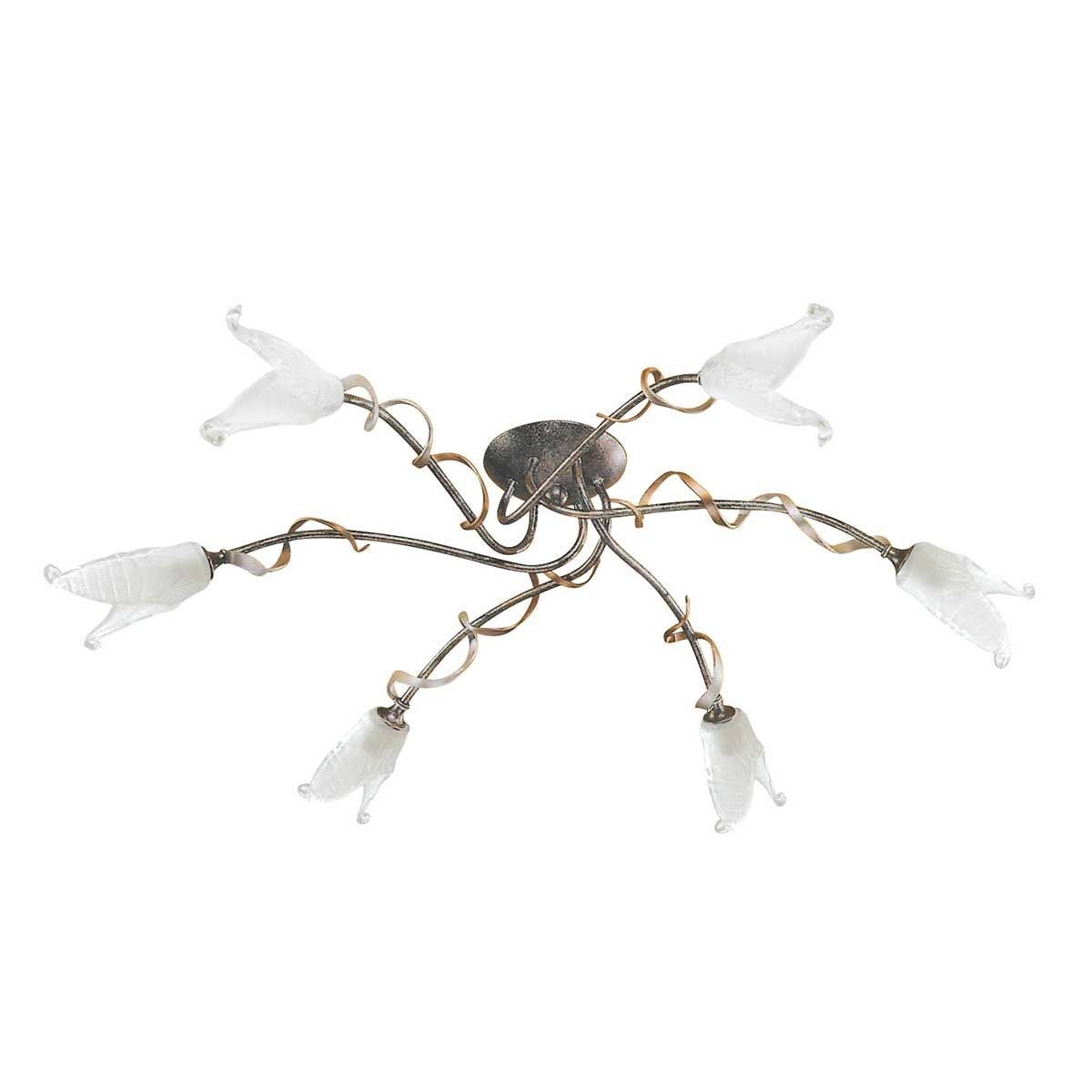 Elstead Lighting / Ceiling Lights / Fly 6 Light Semi-Flush - Black / Silver / Gold