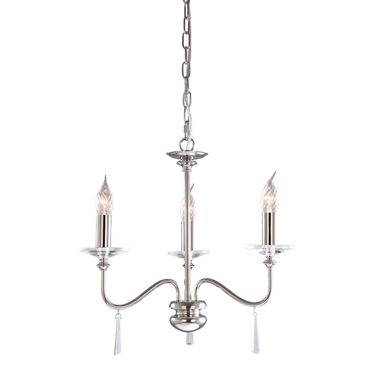 Elstead Lighting / Chandeliers / Finsbury Park 3 Light Chandelier - Polished Nickel