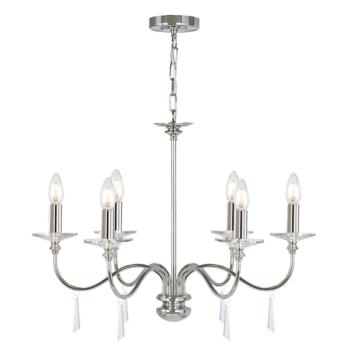 Elstead Lighting / Chandeliers / Finsbury Park 6 Light Chandelier - Polished Nickel