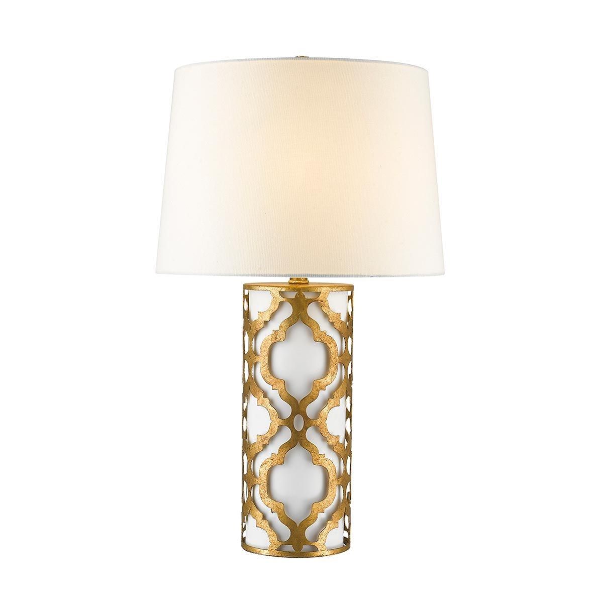 Elstead Lighting / Table Lamps / Arabella 1 Distressed Gold & Ivory Shade