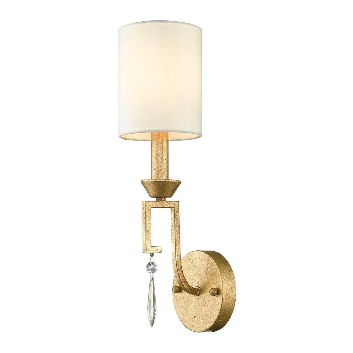 Elstead Lighting / Wall Lights / Lemuria Distressed Gold & Ivory Shade