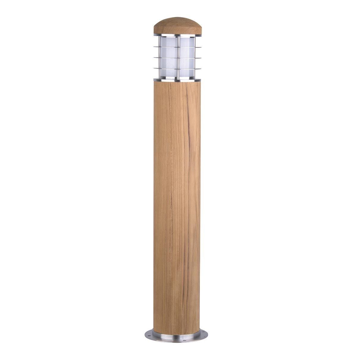Elstead Lighting / Outdoor Lighting / Poole 1 Light Bollard - Teak and Stainless Steel