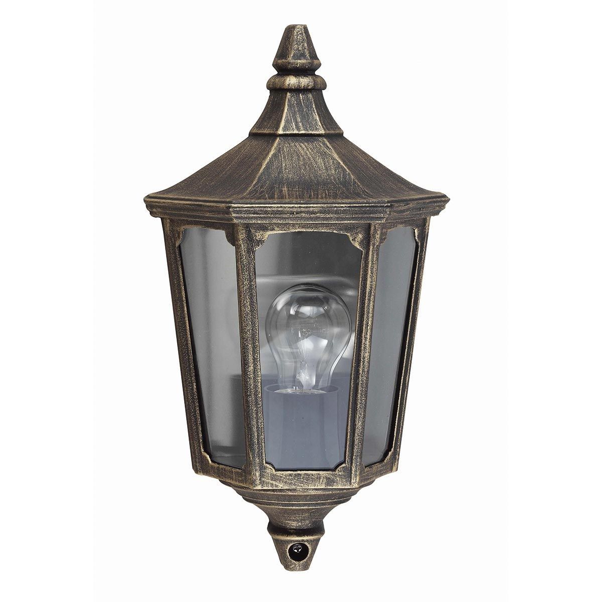 Elstead Lighting / Outdoor Wall Lights / Cricklade Half Lantern Black & Gold