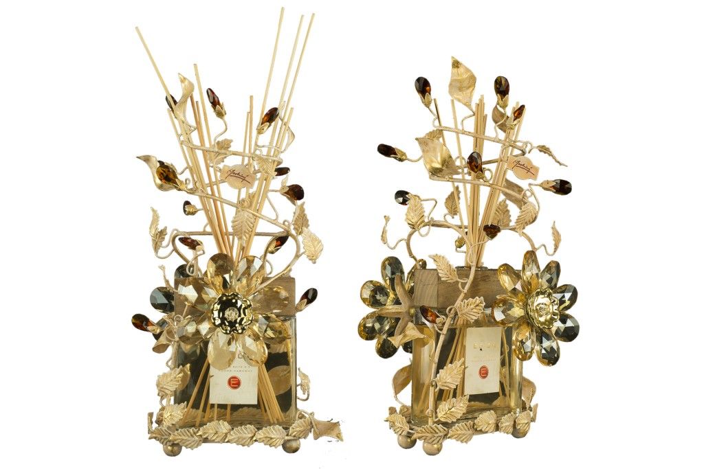 Mechini / Home Diffusers / Gold Leave & Clear and Colored Bohemian Crystal HDP1/3