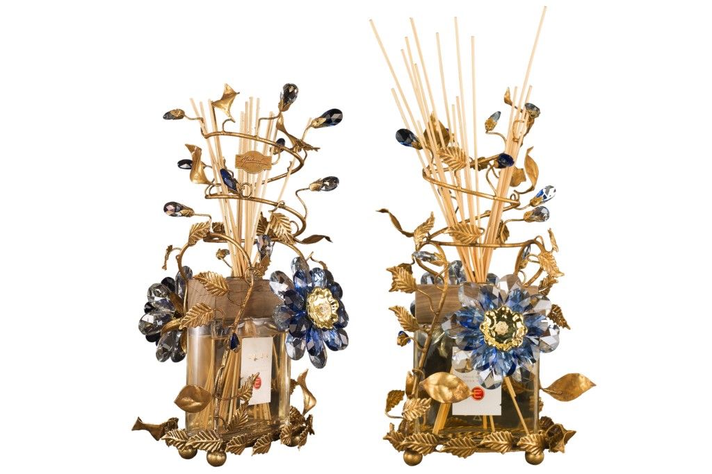 Mechini / Home Diffusers / Wrought Iron Decorated with Gold Leave Clear HDP1/4