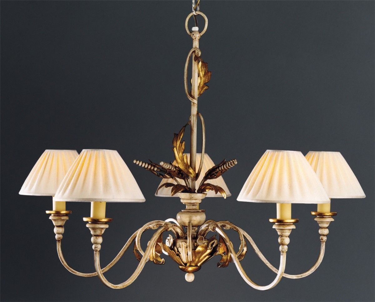 Officina Ciani / Chandeliers / Forged Iron with Fabric Shade HL1029CH-4 Spighe