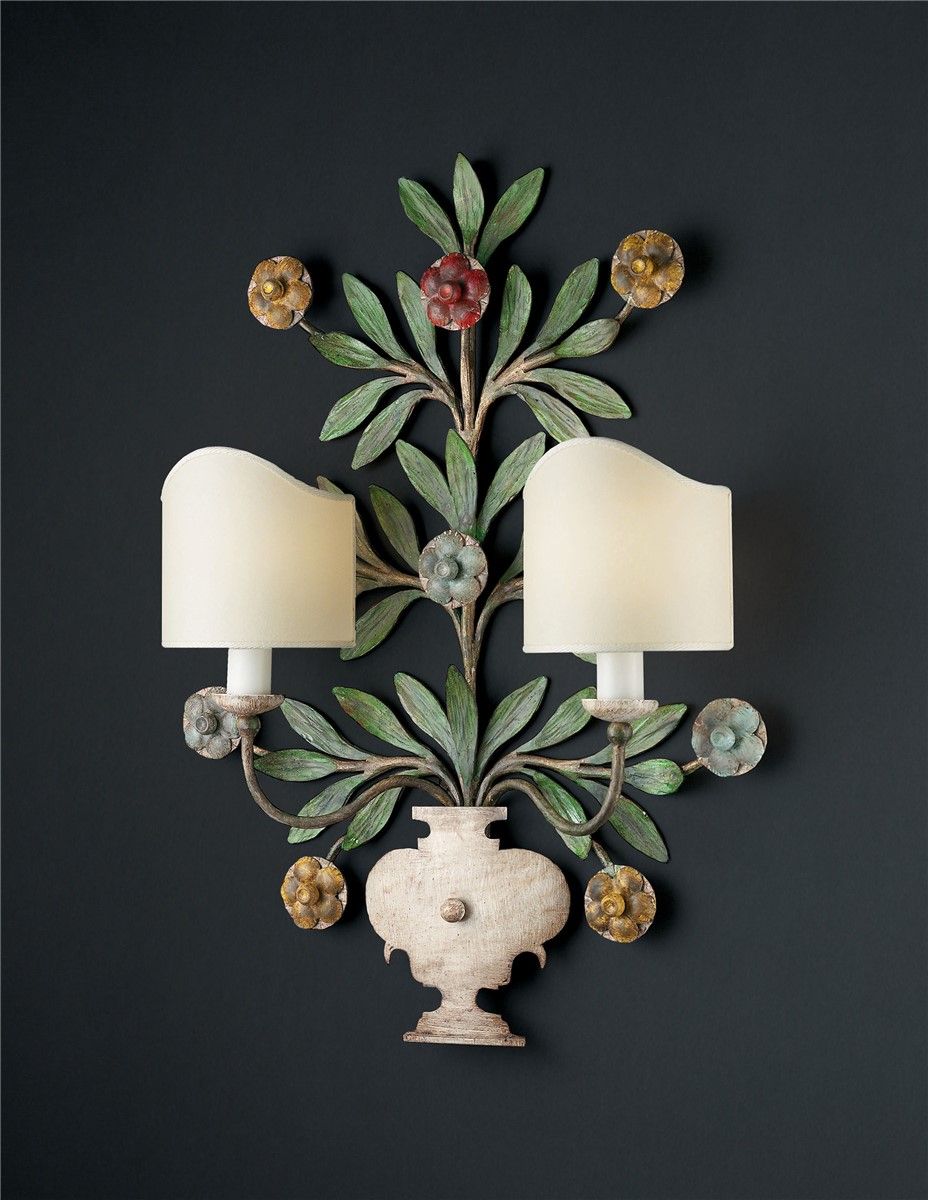 Officina Ciani / Vägglampetter / Wrought Iron HL1077WA-4b Vaso fiorito