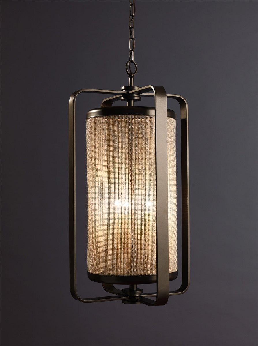 Officina Ciani / Lanterns / Iron with Cylindrical Lampshade HL1087CH-3 Fasce