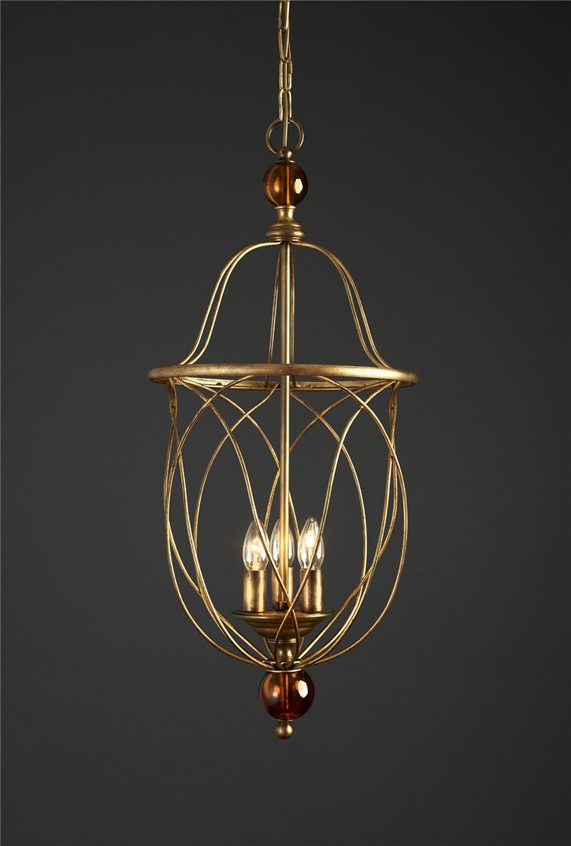 Officina Ciani / Pendants & Suspension Lights / Iron Rod HL1114CH-3 Palla ambra