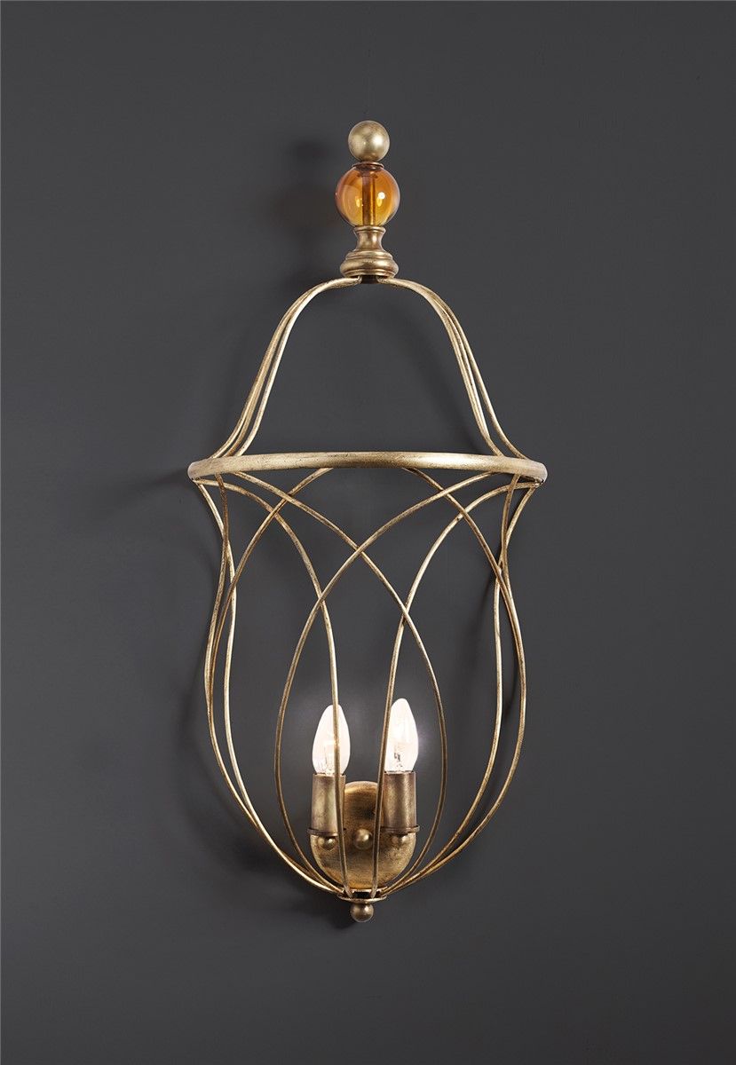 Officina Ciani / Vägglampetter / Iron Rod HL1114WA-2 Palla ambra