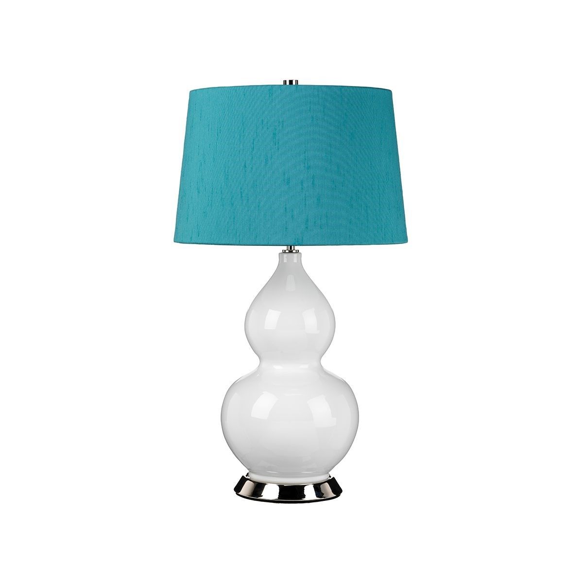 Elstead Lighting / Table Lamps / Isla 1 Polished Nickel with Mallard Teal Shade