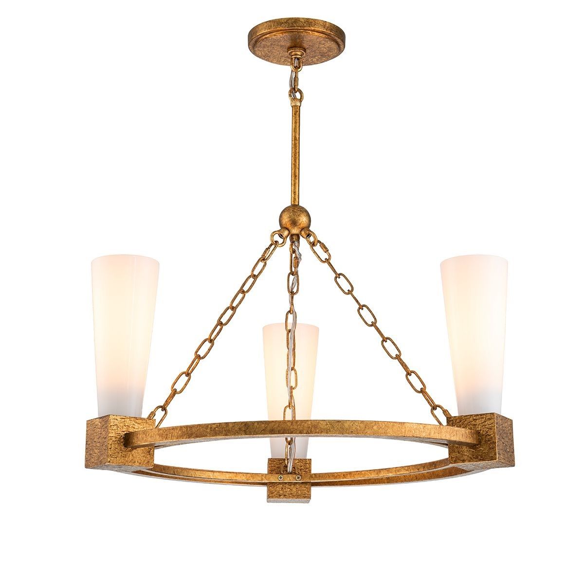 Elstead Lighting / Chandeliers / Kristy 3 Distressed Gold