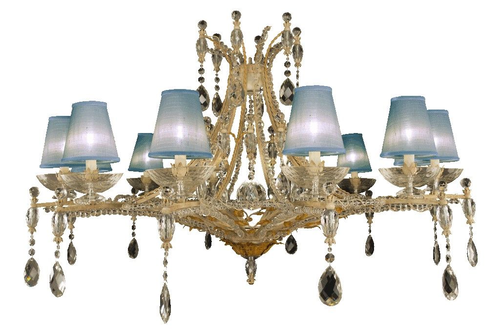 Mechini / Chandeliers / Bohemian Crystal & Silk Lampshades L316/12